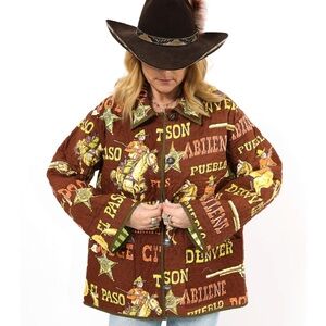 ISO Lady Lancaster Brown Western Print Women's Market Jacket